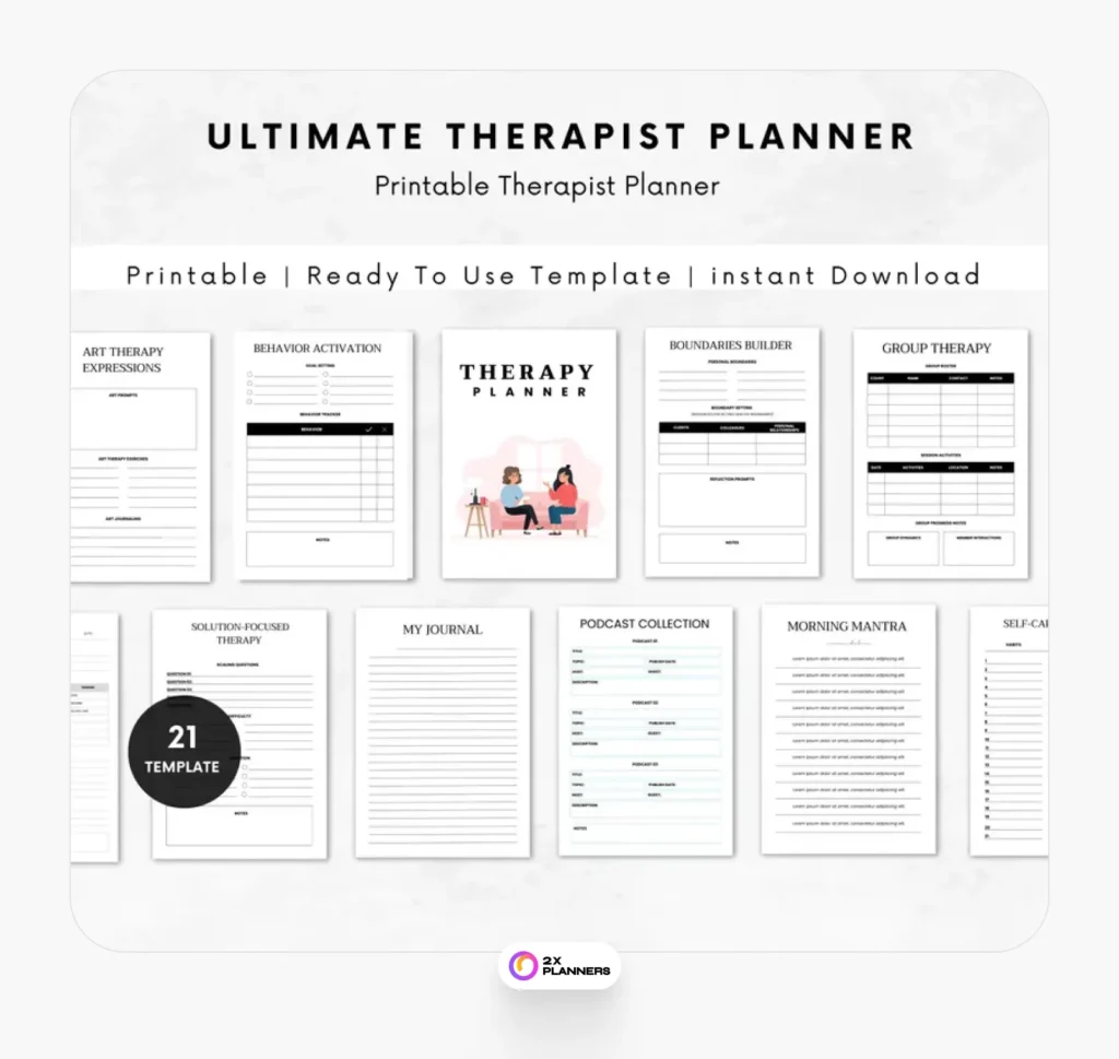 2025 undated digital therapist planner