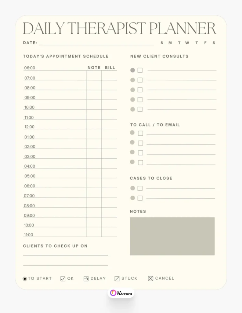Weekly Clinical Planning Tool