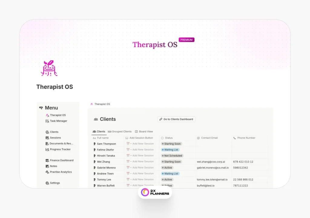 Therapist OS: Practice Manager