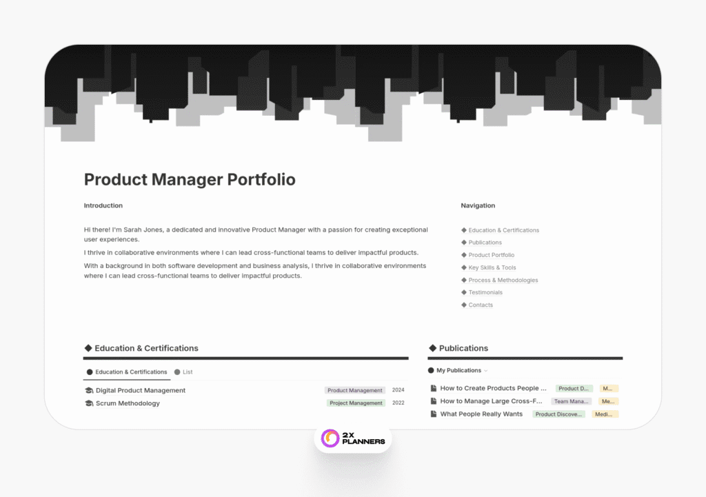 Product Manager Portfolio | Perfect CV