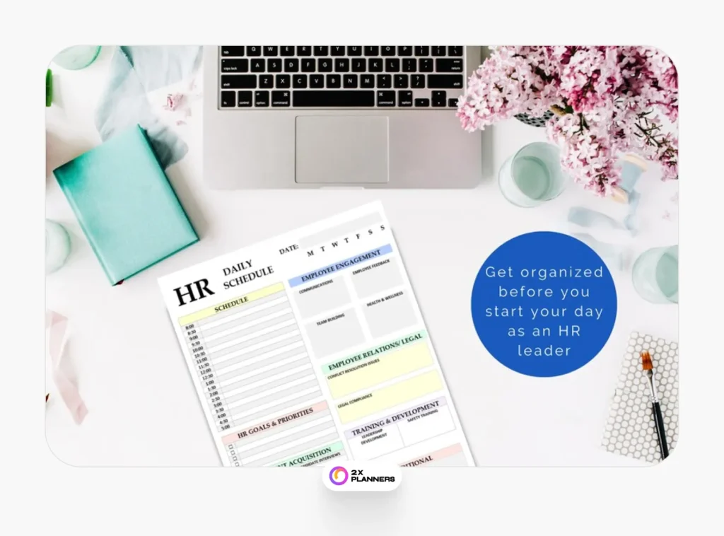 Daily Planner Template: Editable Staff Schedule