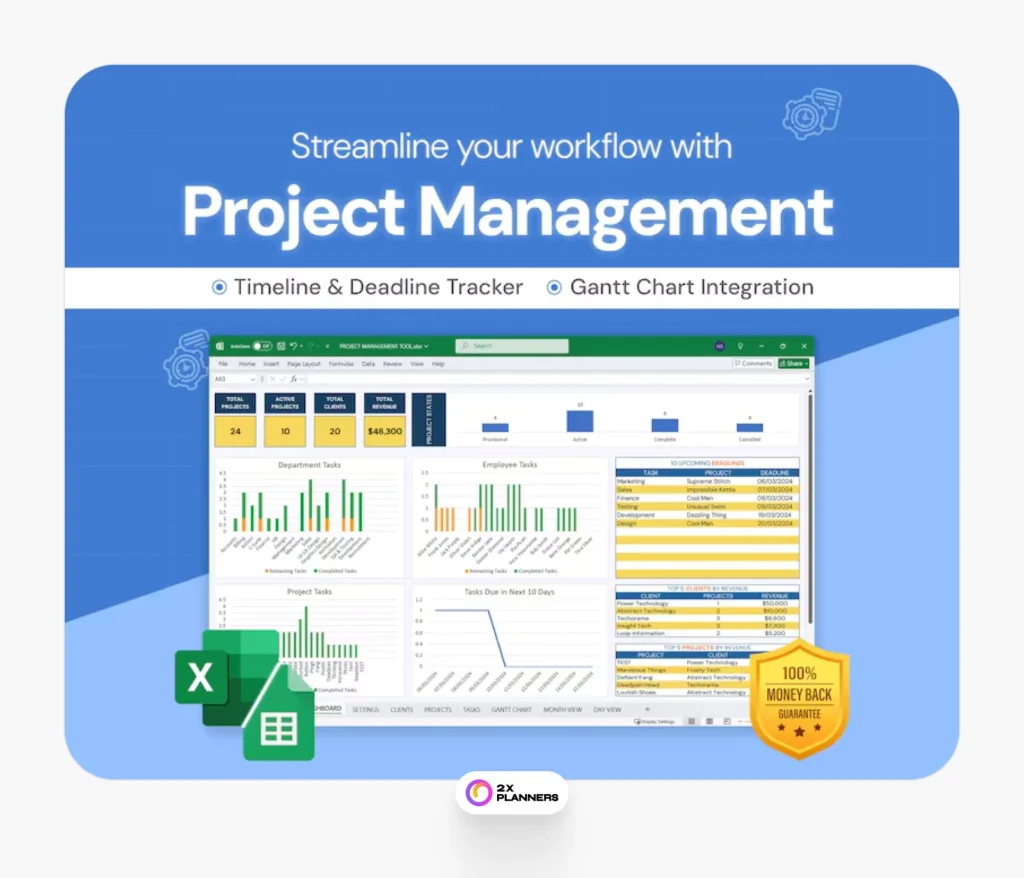 Project management tool Excel