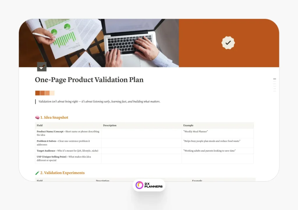One-Page Product Validation Plan