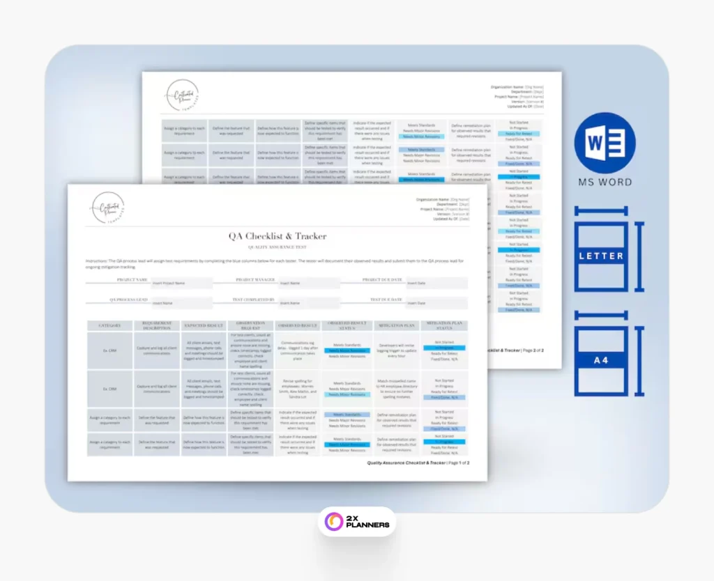 Quality Assurance Tracker