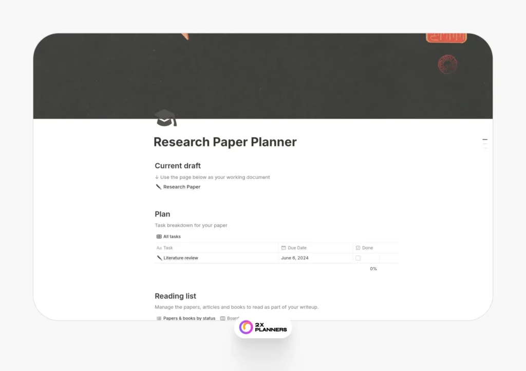 Research Paper Planner