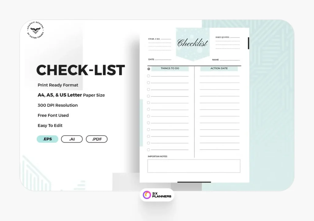 Project/Events Checklist Planner