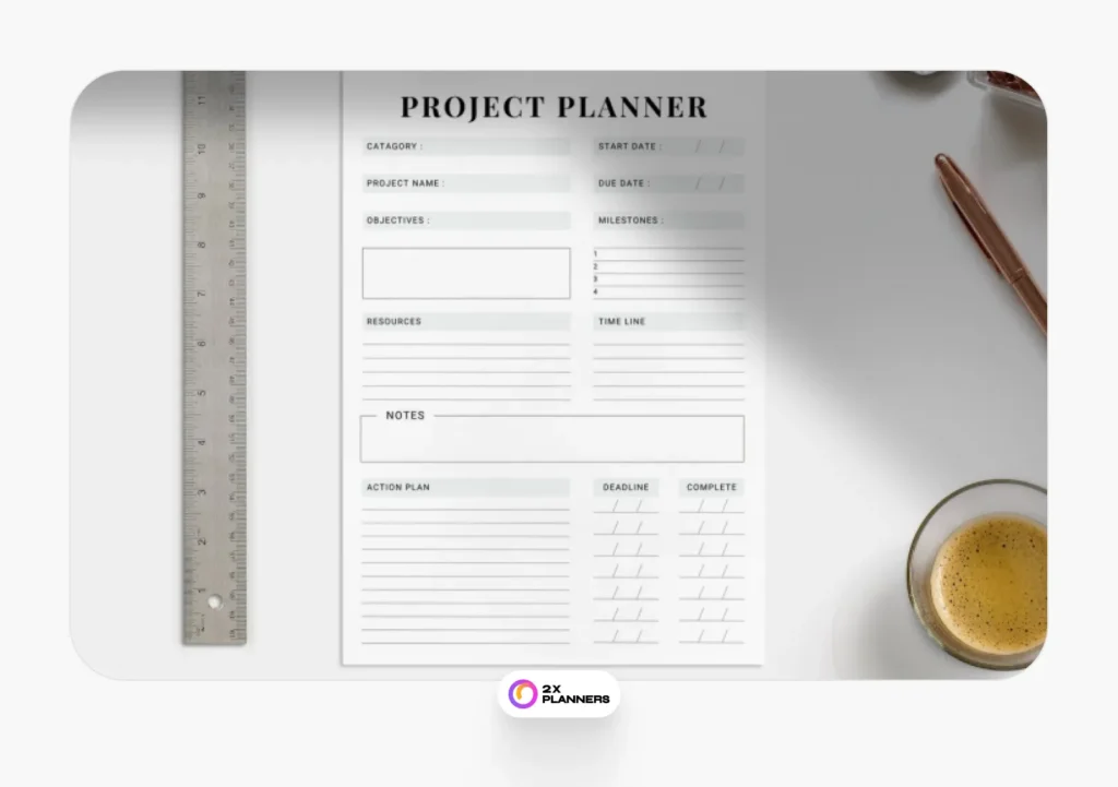 Minimal and Elegant Project Planner Template