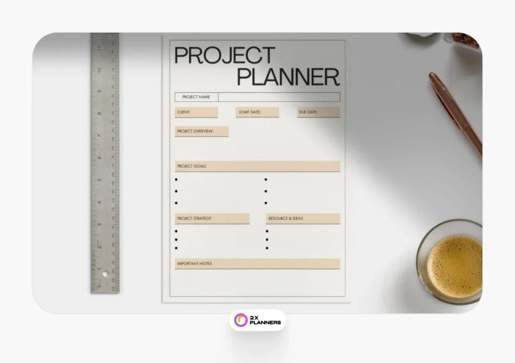 Beige Minimalist Project Planner