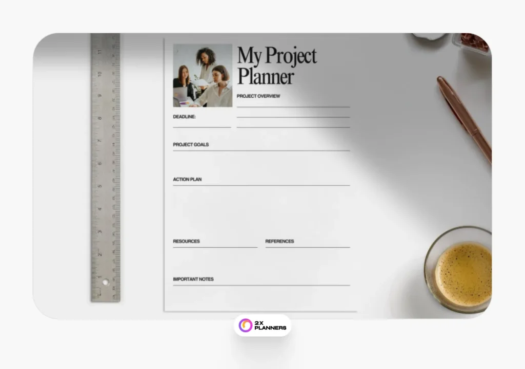 Black Minimalist Group Project Planner