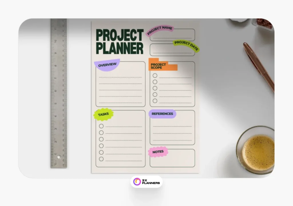 Colorful Cute Playful Project Planner