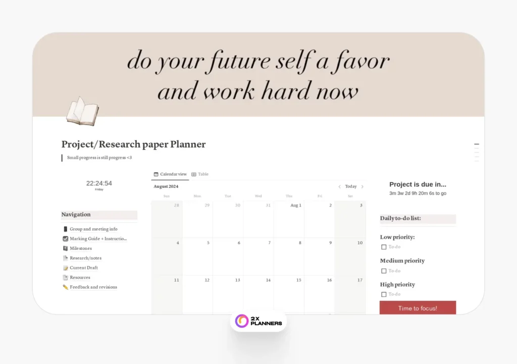 Project/Research paper Planner
