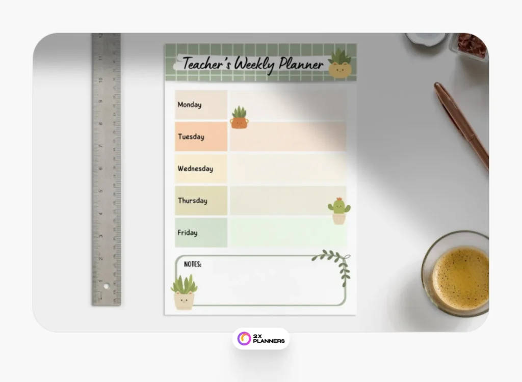 Green Teacher Weekly Lesson Planner