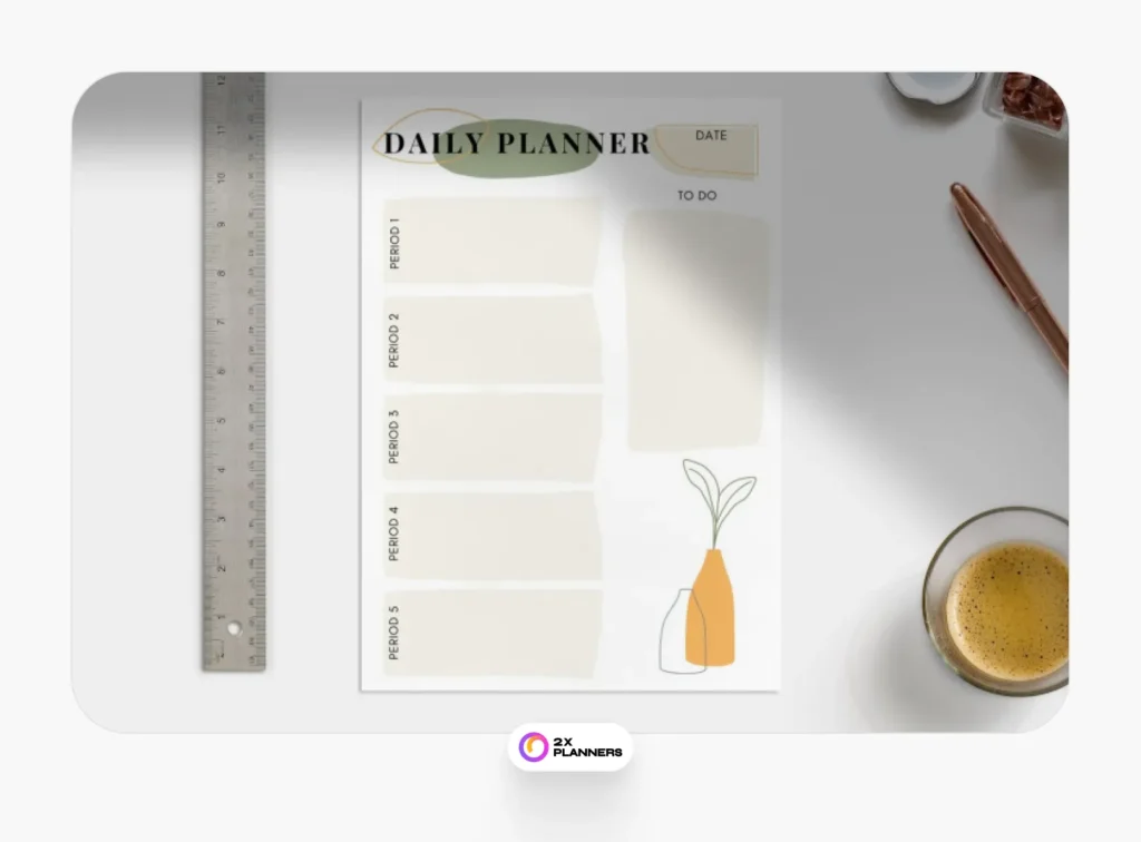 Green Minimalist Daily Teacher Planner