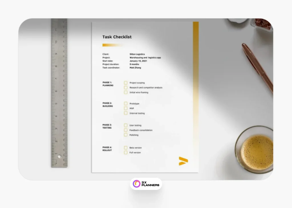 Yellow Professional Gradient App Development Checklist
