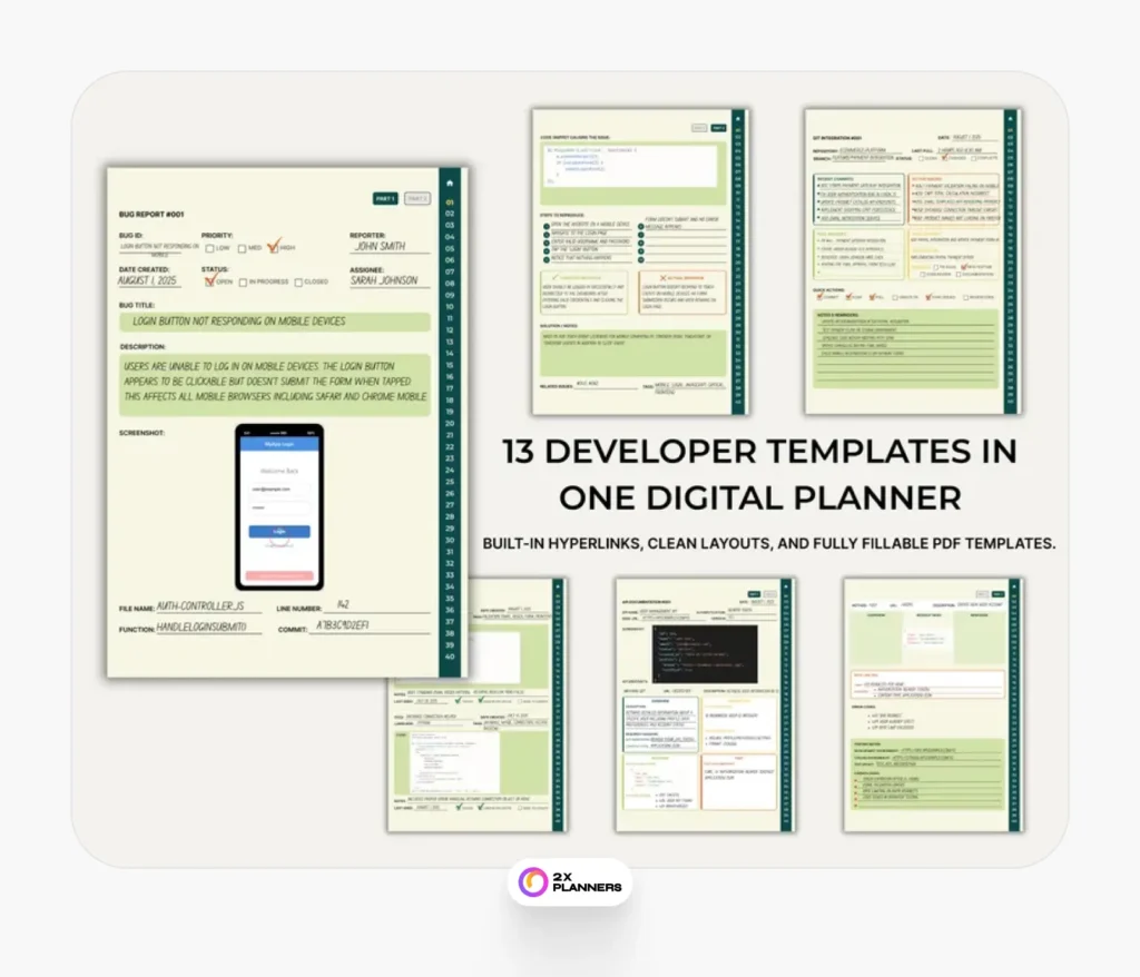 Programmer Digital Planner