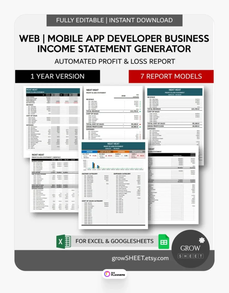 Web Developer Business Income Statement Generator