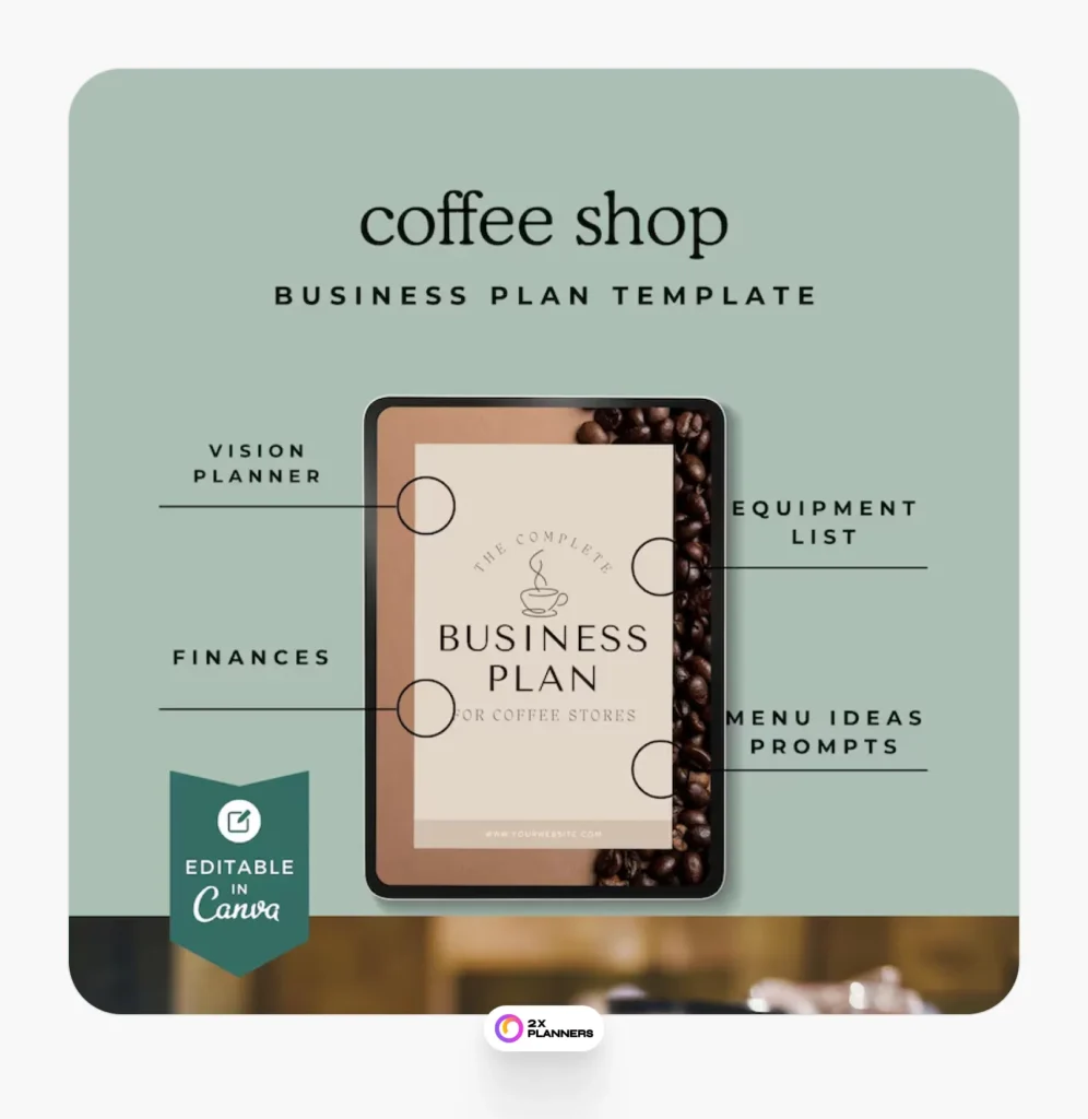 Coffee Shop Business Plan Template: Editable Canva Planner 
