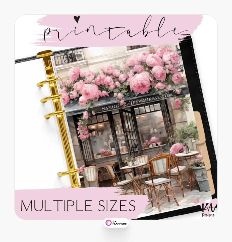 Paris Coffee Shop Printable Planner Dashboard