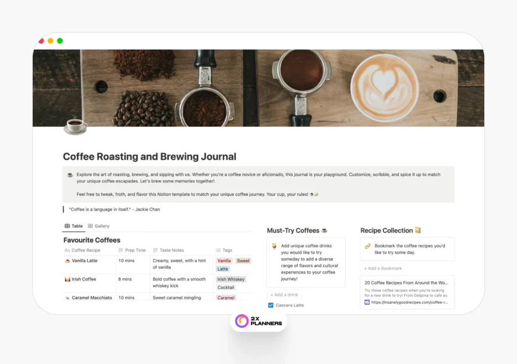 Coffee Roasting and Brewing Journal
