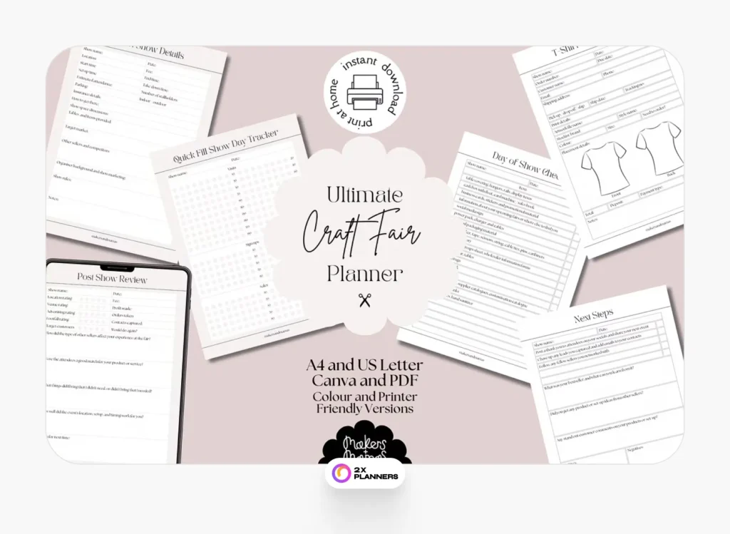 Craft Fair Show Planner Printable