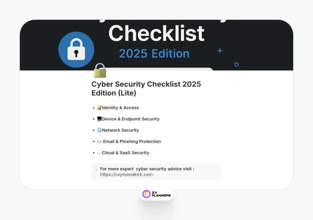Cyber Security Checklist 2025 Edition (Lite)