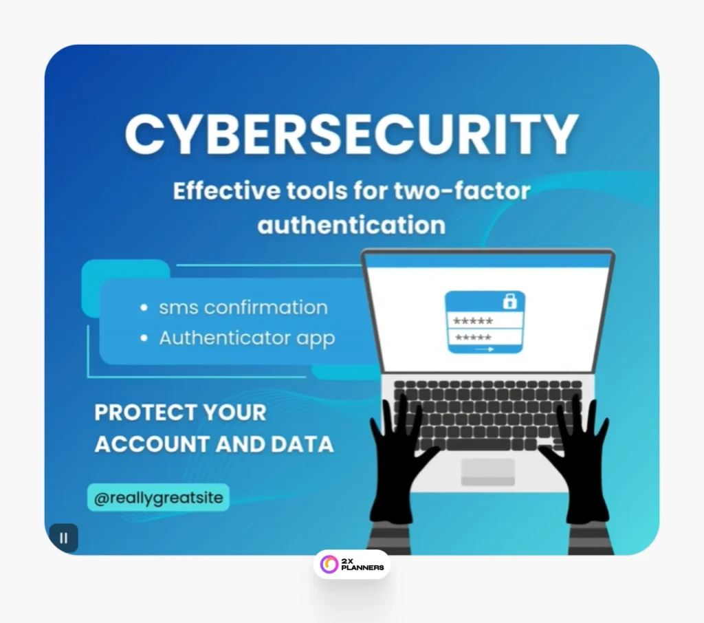 Blue and Black Modern Cybersecurity and Data Protection Facebook Post