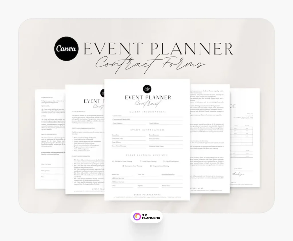 Event Planner Contract Template: Client Forms