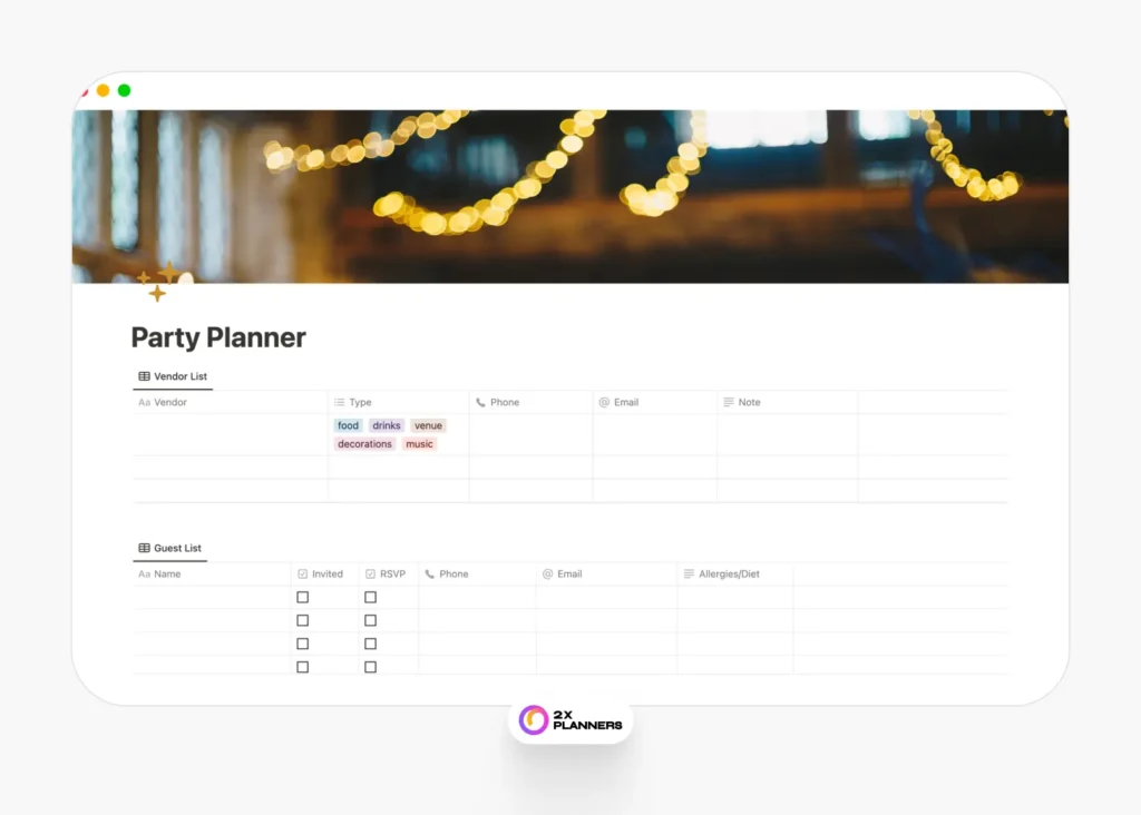 Party and Event Planner