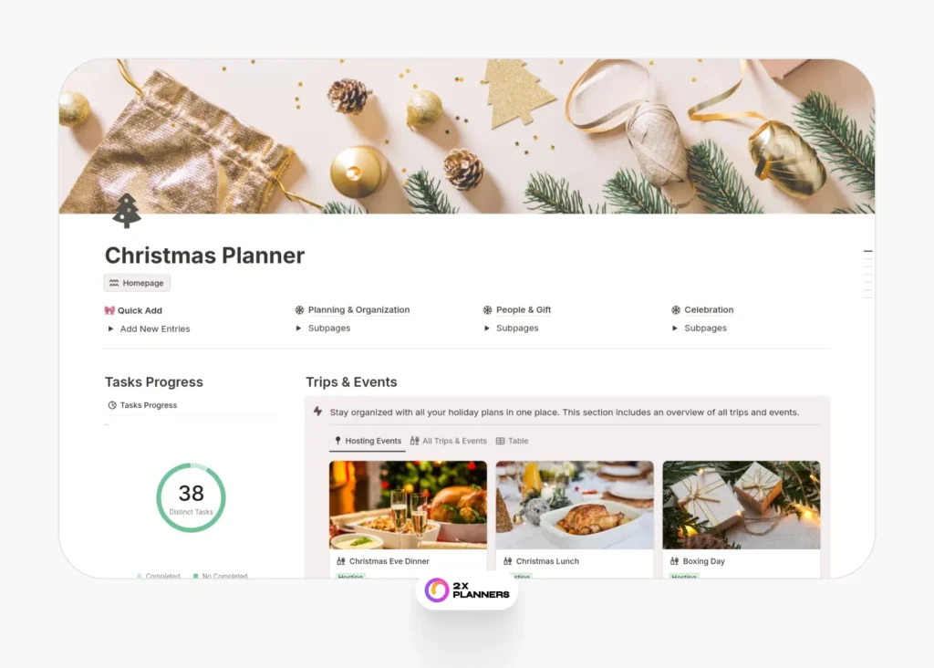 Christmas Planner, Holiday, Gifts & Wish List