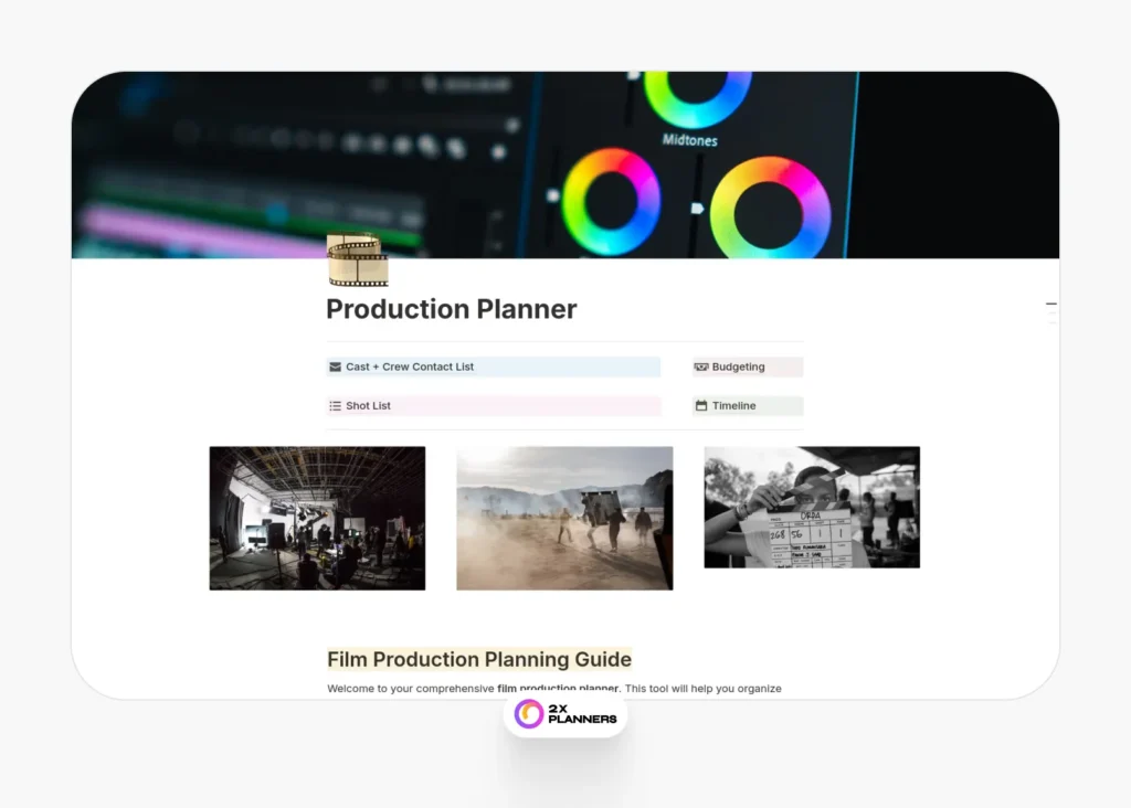 Film Production Planner