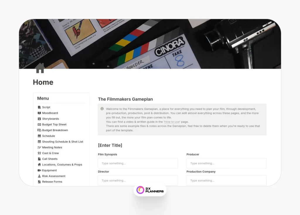 The Filmmakers Gameplan