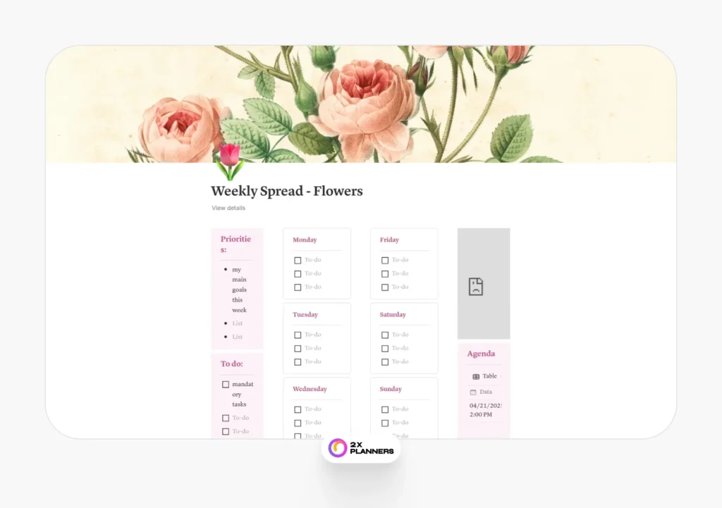 Weekly Spread - Flowers