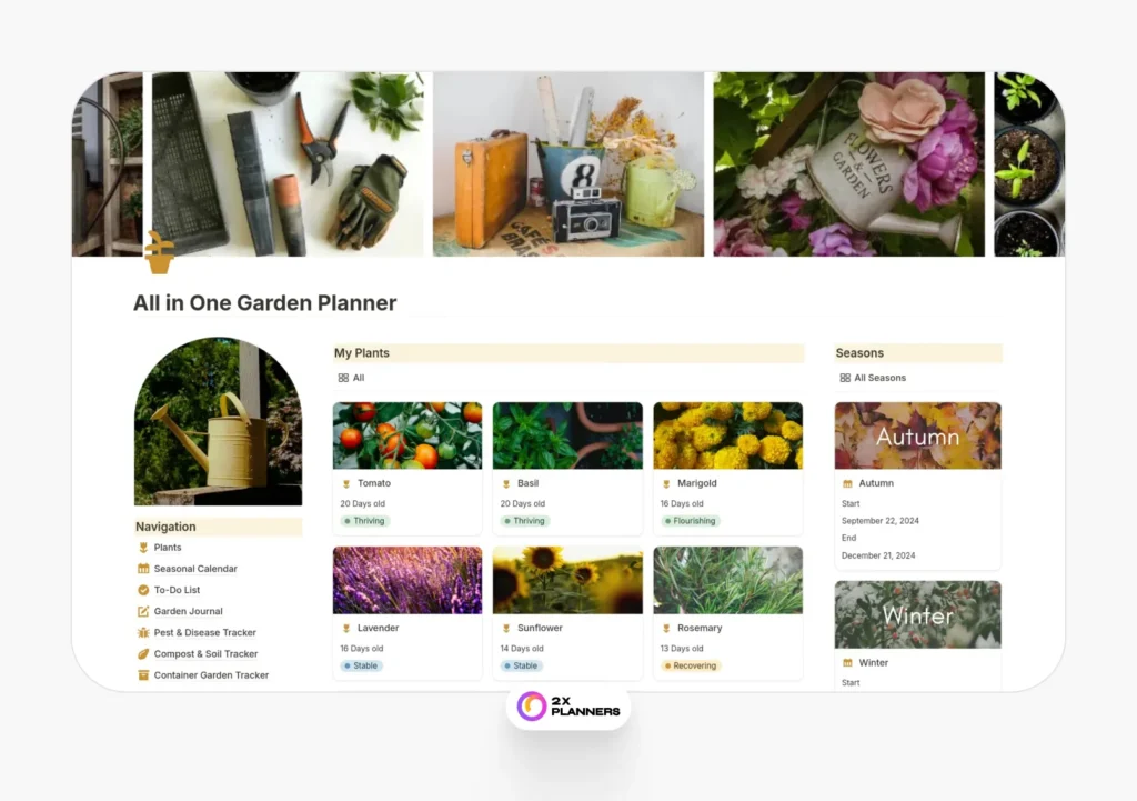 All in One Garden Planner and Plant Care