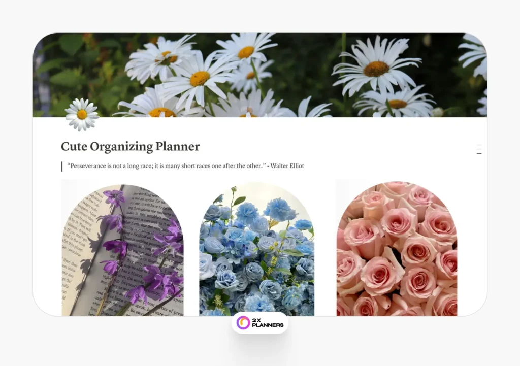 Flower Organizing Planner | Simple & Aesthetic