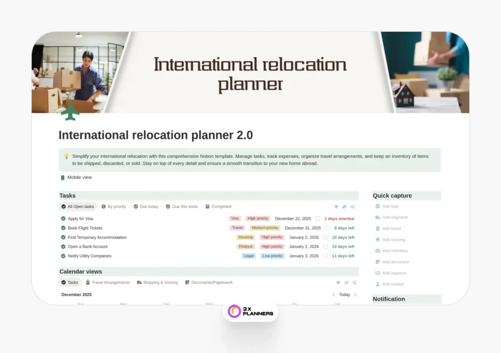 International relocation planner