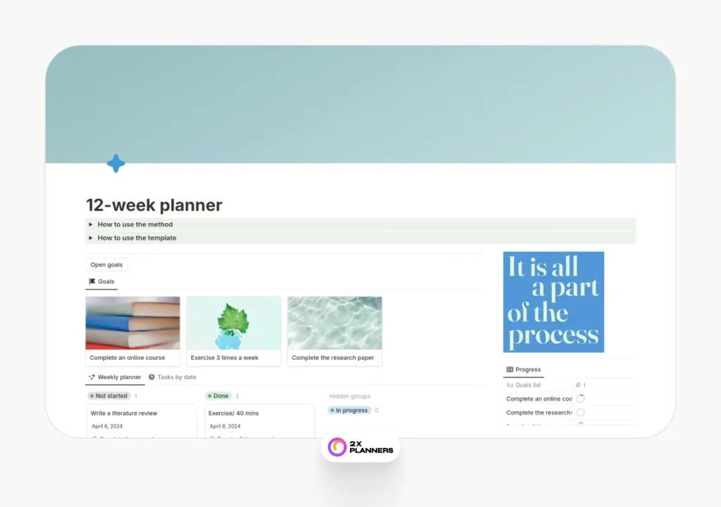 12-week year planner