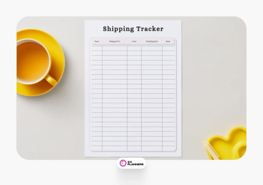 Elegant and Clean Shipping Planner