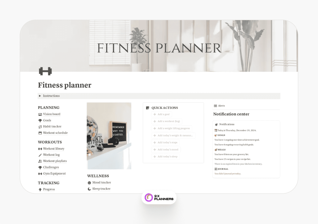 Fitness planner