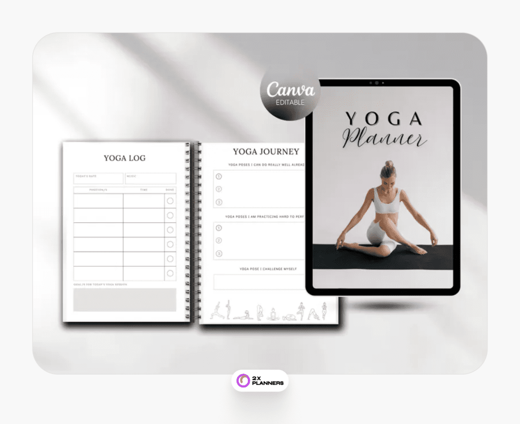 Printable Yoga Planner: Meditation & Wellness Journal