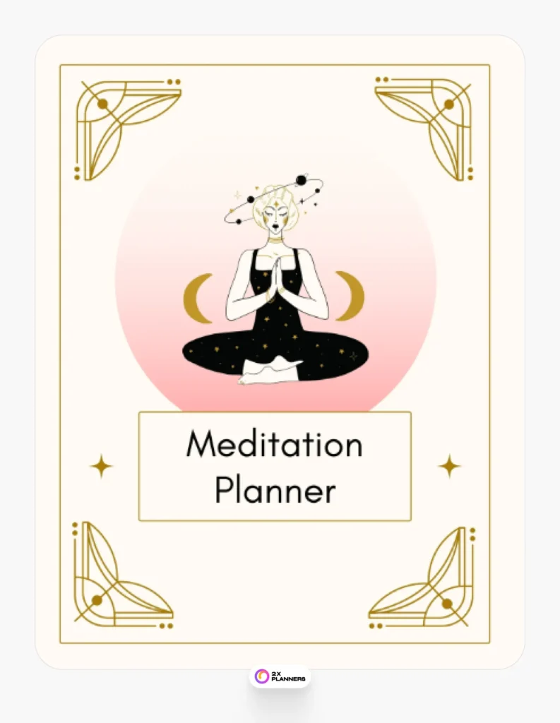 Beige Aesthetic Illustration Meditation Planner Cover