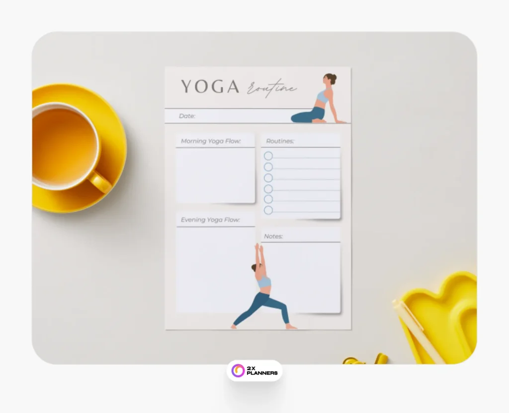 Beige Elegant Aesthetic Feminine Yoga Workout Planner