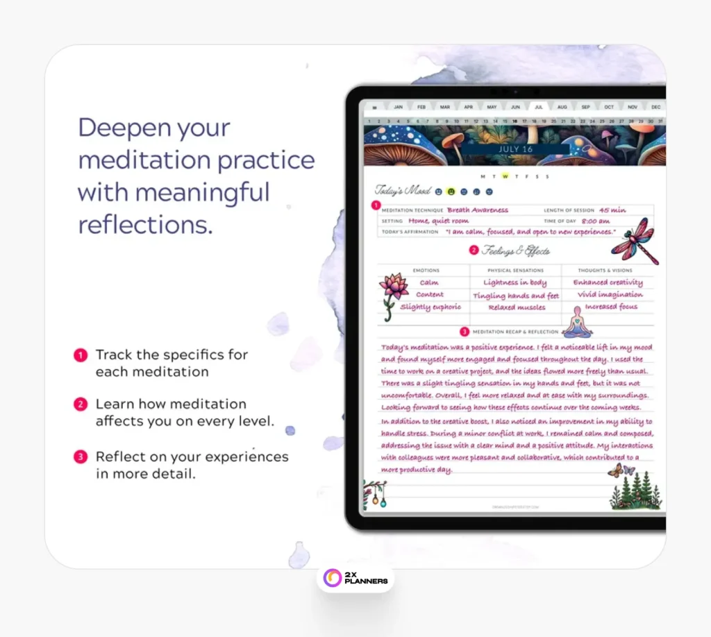 Digital meditation journal: GoodNotes