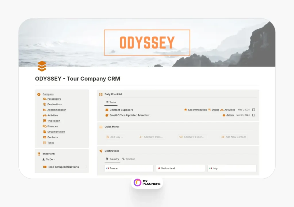 ODYSSEY: A Tour Company CRM