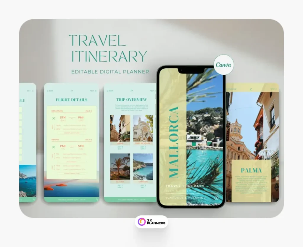 Editable itinerary template 