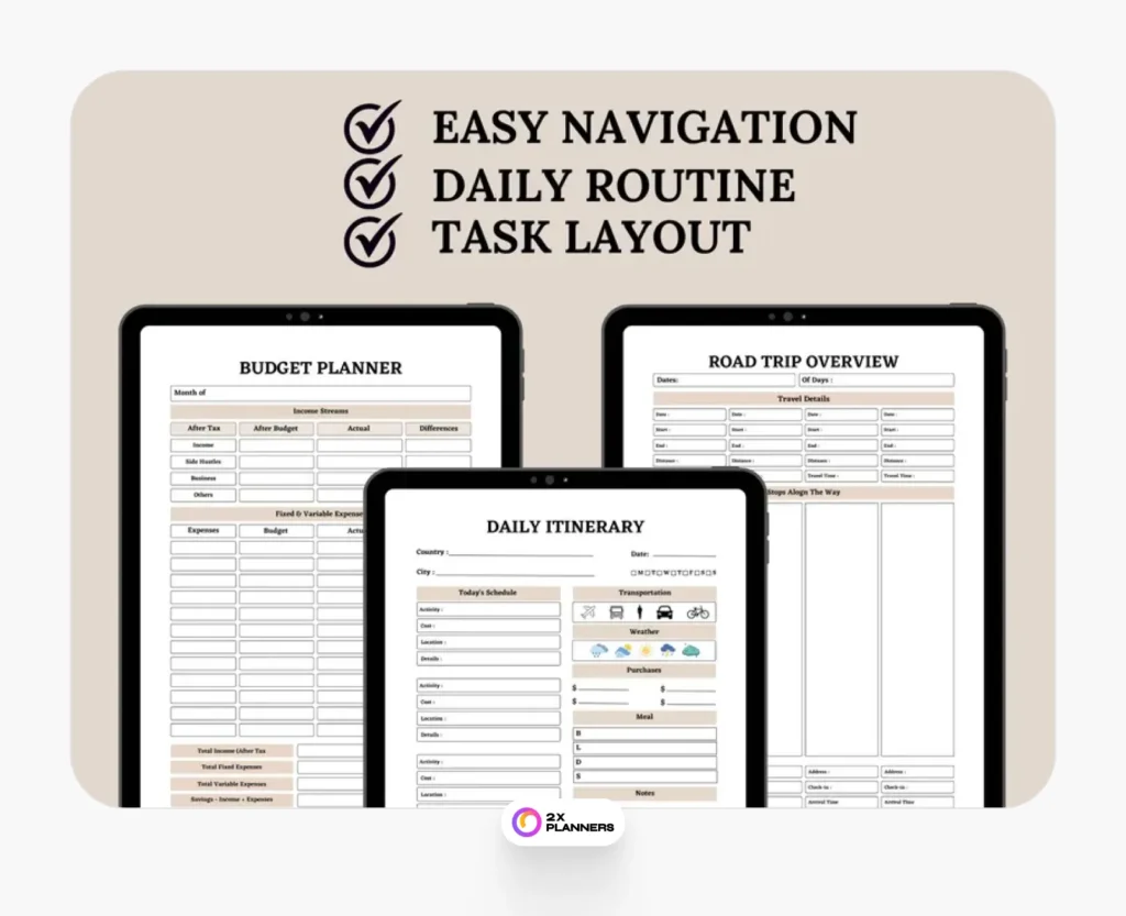 30+ page Travel Planner Printable BUNDLE,