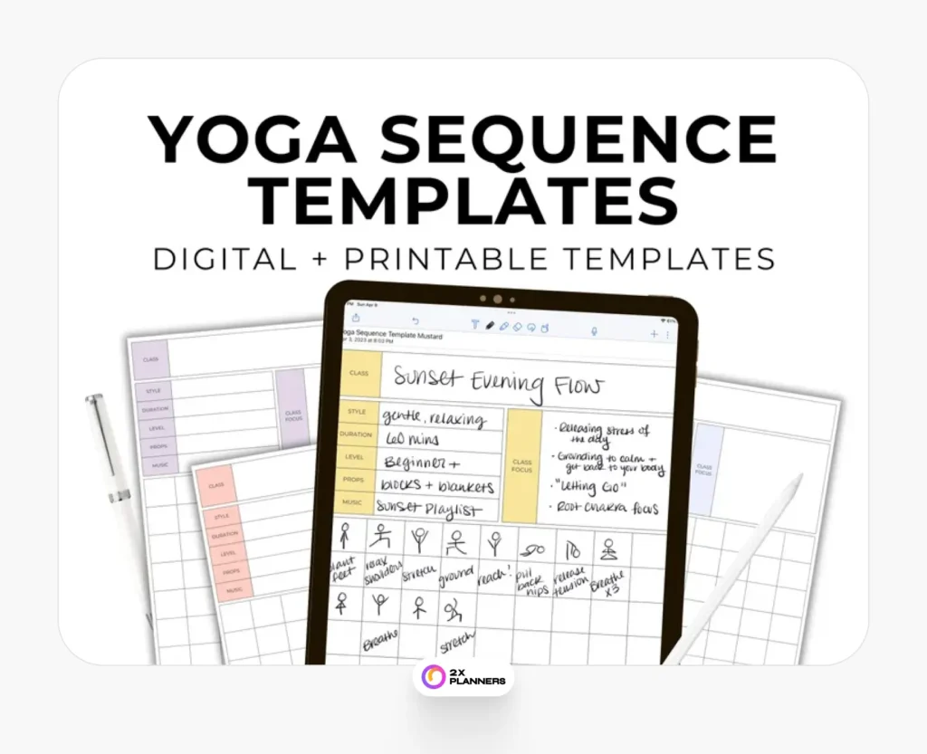 Yoga Class Planner: Srängel Template for Canva