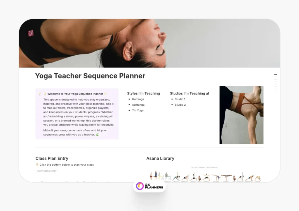 Yoga Teacher Sequence Planner