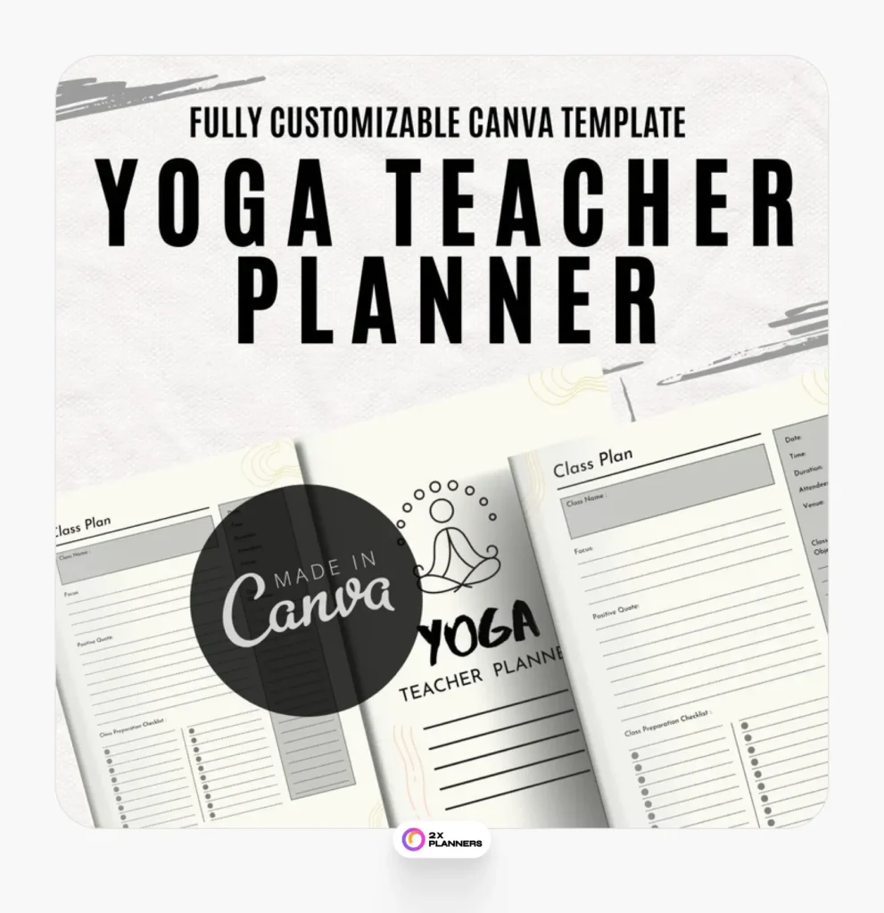 Minimal Yoga Class Printable Planner Tracker