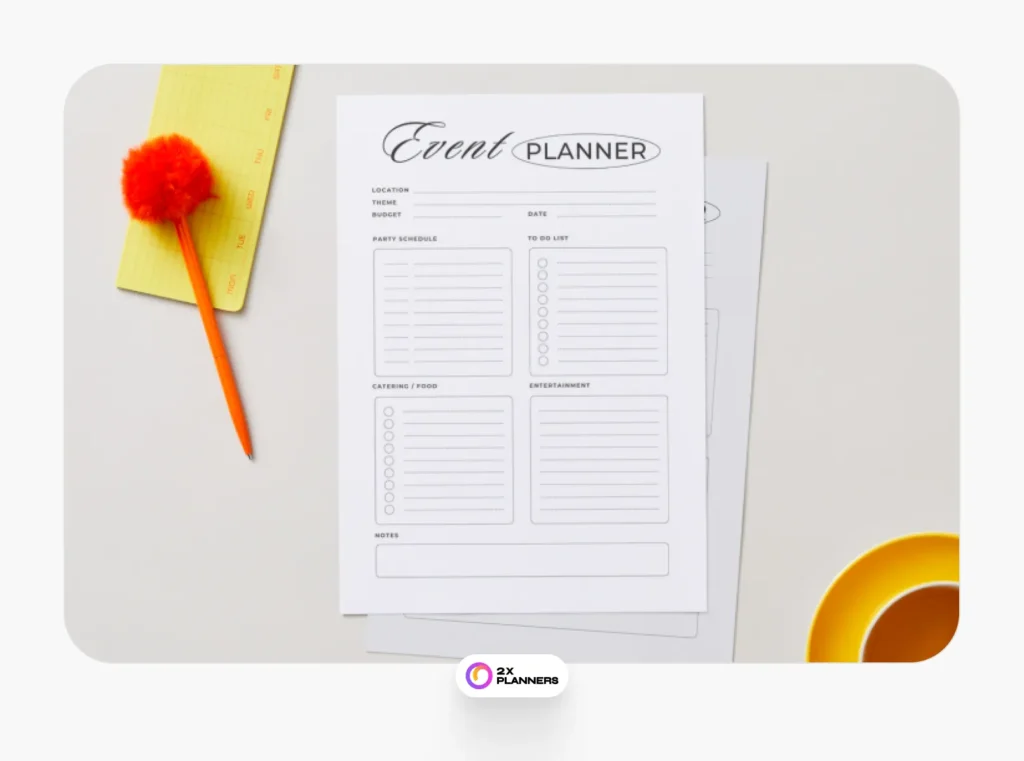 White Grey Minimalist Simple Event Planner