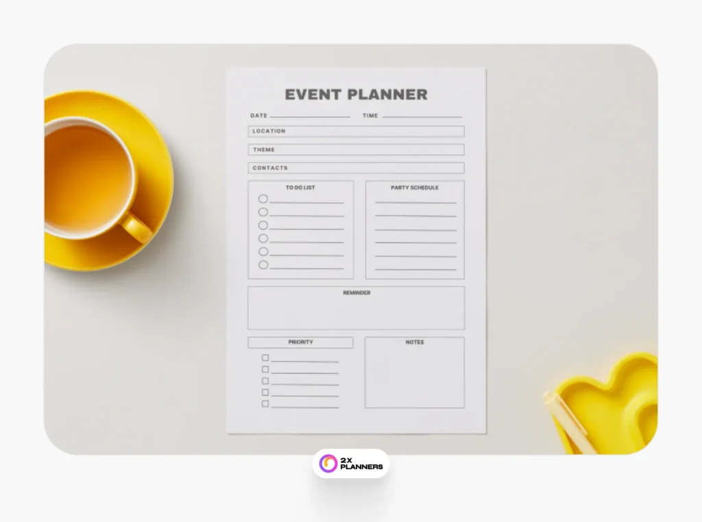Dark Beige Minimalist Modern Event Planner Notes A4 Document